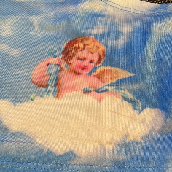 Zaful Angel Sky Print Crop Cami Top - Picture 3 of 7